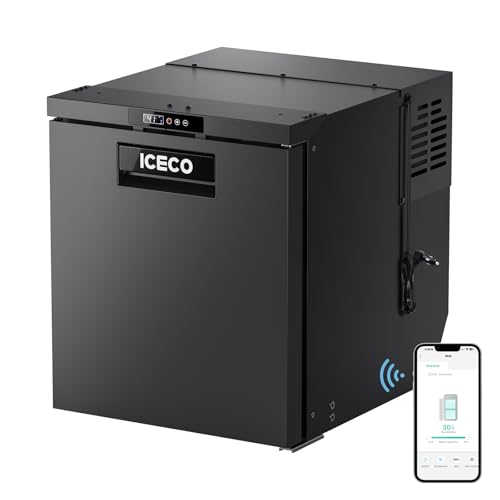Image of ICECO BF65 12 Volt Refrigerator, RV Refrigerator with Secop Compressor, 66 Quart(2.2cu.ft) Car Fridge Freezer, APP Control, 12 /24V DC Compressor Refrigerator, Electric Cooler for Truck, RV, Yacht