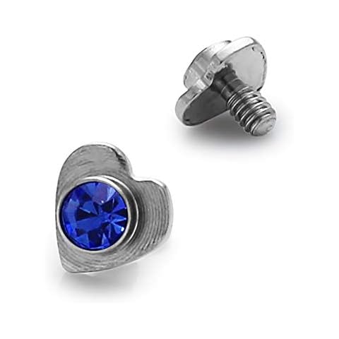 AZARIO London Dark Blue Crystal Dermal Anchor Cover