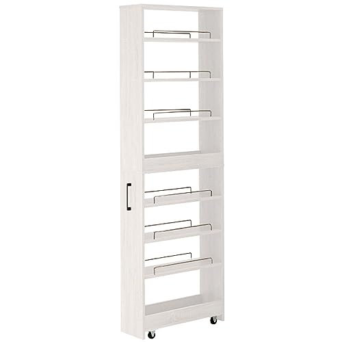 アイリスプラザ 『選べる54種』 隙間収納ハイタイプ 【高さ181cm×幅22cm】スリムラック ストッカー 調味料ラック 冷蔵庫横 洗濯機横 ホワイト キッチンワゴン 幅22cm FRM-016-IR