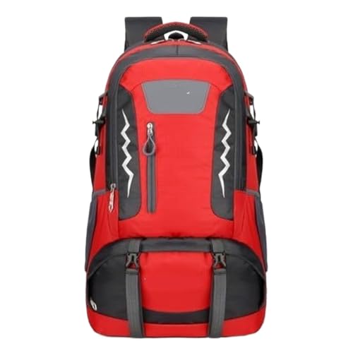 NMGHUTE Sac à Dos Trekking Sac à Dos de Randonnée Sac À Dos De Camping 60L pour Randonnée, Trekking, pour Hommes Et Femmes, Alpinisme, Plein Air, Voyage Sac à Dos de Camping Sac à Dos Voyage(Rot)