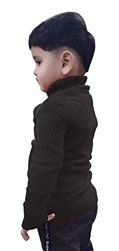 Hivata Hyneck Sweater Baby Casual Winter Full Sleeve Kids High Neck for Baby Boys and Baby Girls Skivvy/Skeeve/Skivi Sweater Set in Black Color (1 Years - 2 Years) 1