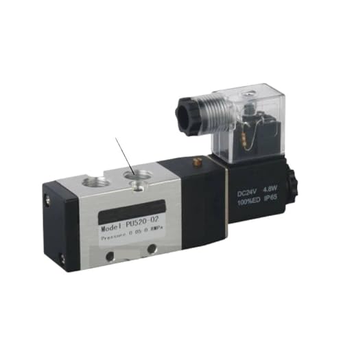 Distributeur pneumatique 5/2 PU520 G1/2 avec commande électrique DC24V à commutation rapide - 4