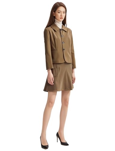 Veste boutonnée femme et jupe tailleur pour vos réunions et business