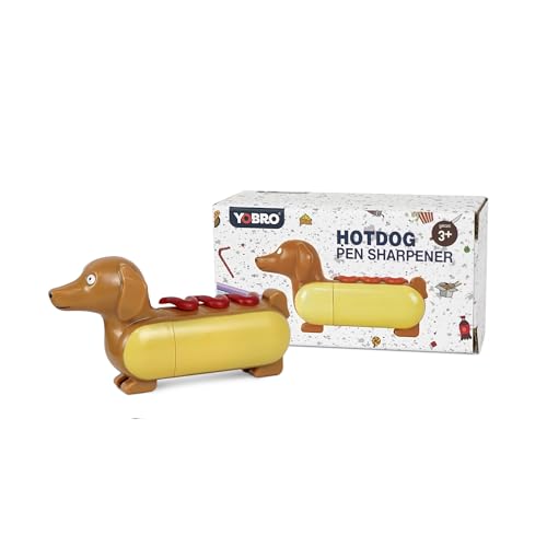 Yobro Mini taille-crayon pour enfants - Design hot-dog avec motif teckel mignon, pratique et pratique