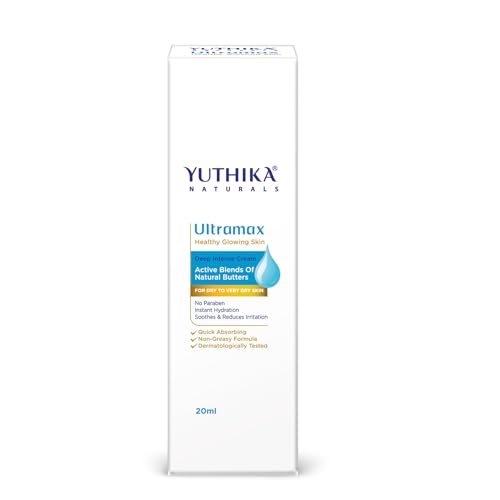 Image of Yuthika Ultramax Deep Intense Moisturizing Cream for Dry to Very Dry Skin Face Moisturizer for Men & Women Deep Hydration & Softness Non-Greasy Dermatologically Tested (20ml)