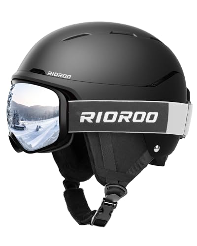 RIOROO Ski Helmet and Goggles Set, Snowboard Helmet Goggles for...