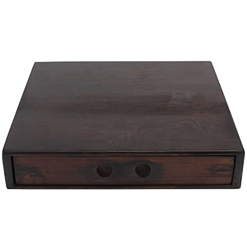 Cabilock Bamboo Drawer Storage Box Coffee Pod Holder Storage Drawer Coffee Tea Organizer Wood Drawer Storage Bin for Kitchen Coffee Storage