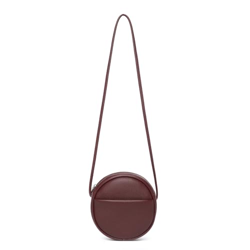 Image of Circle Crossbody Bag for Women NYLON Circle Purse with Zipper Adjustable Knot Shoulder Straps