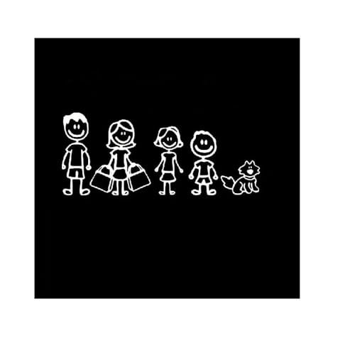 Autocollant Voiture Famille Chien Marche Blanc Vinyle Décoratif