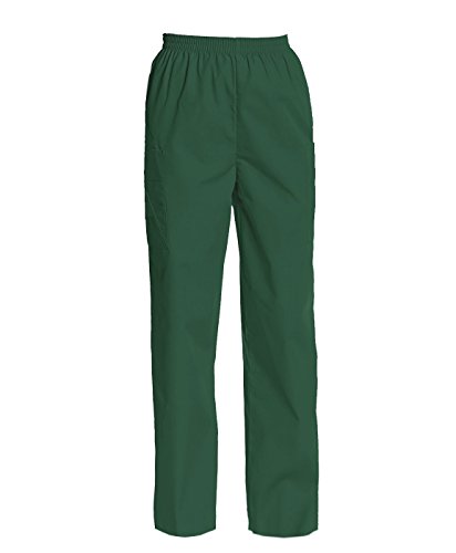 Women's Scrub Pants Full Elastic Waist Cargo Scrubs Pant Hunter Green