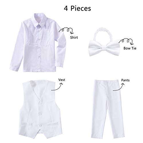 Image of Boys Suit for Kids Formal Slim Fit Tuxedo Suits Ring Bearer Outfit