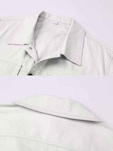 Image of SANGTREE Men's Trucker Jacket Lightweight Jacket Cotton Casual Outerwear With Pockets