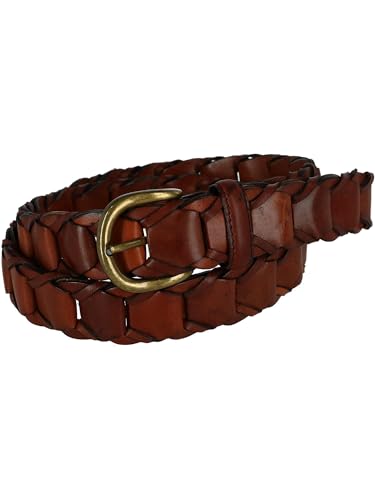 CTM Men's 1.25 Inch Wide Leather Link Belt3