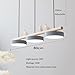 3-Lights Modern LED Linear Pendant Light, Dining Room Table Dimmable Long Strip Chandelier, Nordic Bird Decorate Wood Hanging Lamp for Kitchen Island Farmhouse Hallway(Yellow)