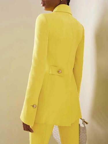 Women's Single Breasted Suit Casual Daily Two Pieces Jacket Pants for Homecoming Uniform2