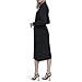 DKNY Women's Long Sleeve Collared Tie Midi Shirtdress, Black, 10