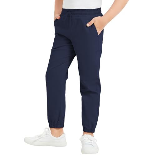 qbk pull on stretch school uniform pant jogger pants for toddler to youth boys and girls