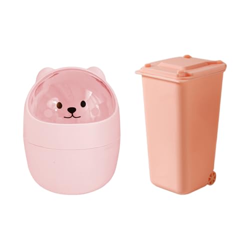 OAOSDH 2 Pièces Mini Poubelle De Bureau, Créative Et Mignonne, Poubelle De Rangement Multifonction, Poubelle Pratique, Adaptée Aux Chambres De Bureau.
