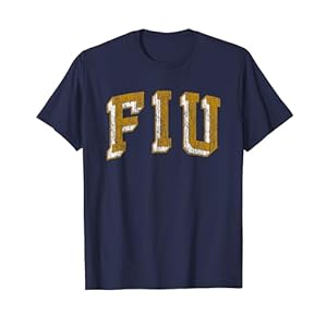 Florida International Golden Panthers Retro Arch Navy T-Shirt