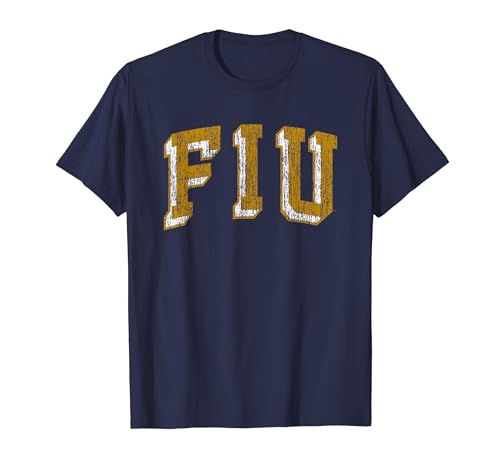Florida International Golden Panthers Retro Arch Navy T-Shirt