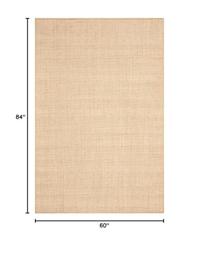 Tapete decorativo rectangular 5 x 7 ft beige y marfil miniatura 2