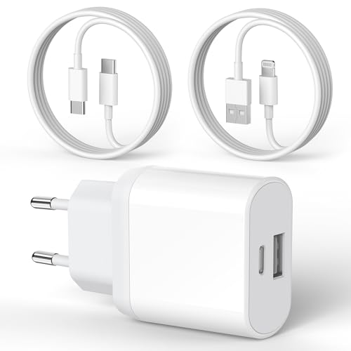 Caricatore USB C - Presa Alimentatore 20W Replacement per Phone 17 16 15 14 13 12 11 Pro MAX SE XS XR 8 Plus Pad Galaxy S23 S22 S21 Caricabatterie Charger 2M Cavo Spina Rapido Veloce Cellulare Spinott