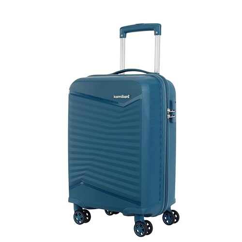 Kamiliant by American Tourister Rock-Lite Small 55 Cm Cabin Hard Sided Trolley Bag for Men & Women, Suitcase 35L for Travel with 3 Digit Combination Lock - Deep Ocean