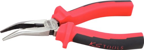 KS TOOLS 115.1019 - Pince à Becs Demi-Ronds Coudé - Gamme Ergotorque - L. 210 mm