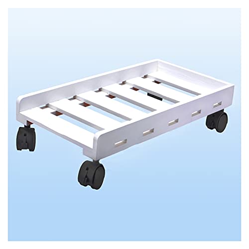Soporte móvil para torre de CPU de computadora, con 4 ruedas giratorias, ajustable para la mayoría de torres de computadora, soporte para PC bajo escritorio (blanco, talla única)