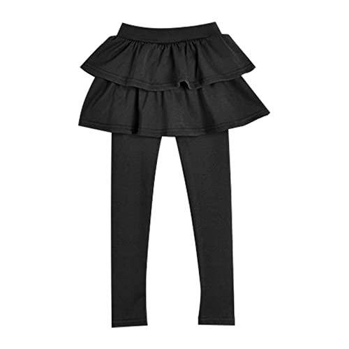 Girls Leggings with Tutu Skirts School Athletic Stretchy Pants Kids Warm Ruffle Cotton Blend Stretchy Basic Pants