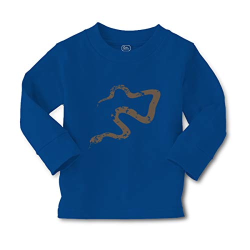 Kids Long Sleeve T Shirt Snake Shadow Animals Funny Cotton Boy & Girl Clothes Funny Graphic Tee Royal Blue Design Only 5 6T