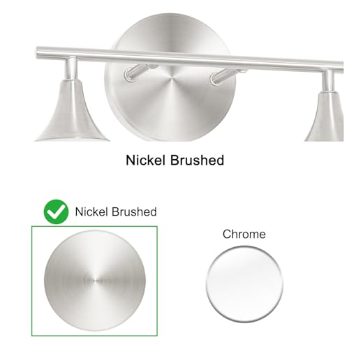 Image of Modern Brushed Nickel Bathroom Vanity Light - Energy Efficient G9 Base Bathroom Lighting Fixtures Over Mirror, Anti-Glare 14.2 Inch Soft Illumination for Makeup & Shaving, Stylish and Affordable