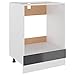 vidaXL Armoire à Four Placard Armoire de Rangement Meubles de Cuisine avec 1 Etagère Maison Intérieur Gris Brillant 60x46x81,5 cm Aggloméré