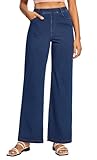 Ewedoos Wide Leg Jeans Woman High Waisted Stretchy Baggy Jeans for Women Pull On Trendy Womens Jeans Straight Denim Pants