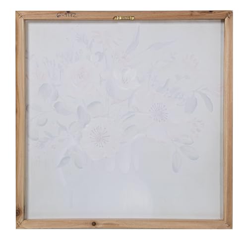 DRW Set mit 2 Leinwandbildern mit einer Vase mit Holzblumen in Pastelltönen, 60 x 60 x 3 cm