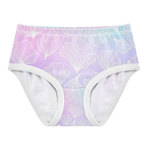White Mermaid Scales Gradient Pastel Toddler Girls Panties, Girls' Cotton Brief Underwear, 2T–8 Years