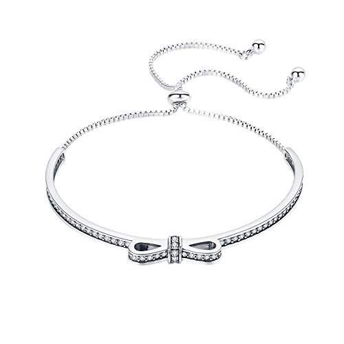 Bracelet en argent sterling 925 nœud papillon idéal pour soirée et quotidien