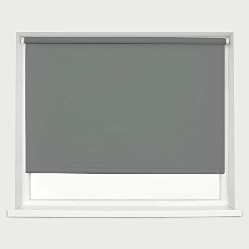 Dark Grey Blackout Roller Blinds 60cm x 160cm
