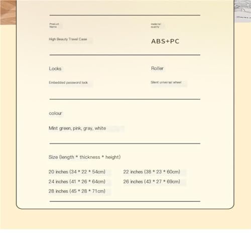 Suitcase Trolley Case, Sturdy and Durable Suitcase, Anti-Scratch Universal Wheel 20-inch 26-inch Password Suitcase Luggage(White,22in)2