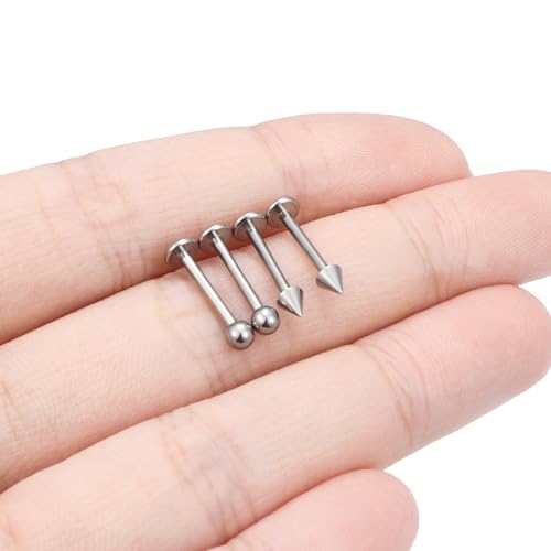 Dyknasz 16G Labret Jewelry Internally Threaded Titanium Snake Bite Piercing Jewelry Lip Rings Studs Monroe Medusa Piercing Jewelry for Women Men4