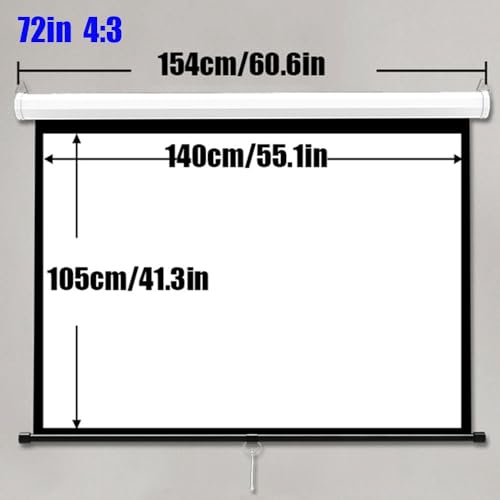 Pantalla Manual Retráctil 72" 4:3 Proyector miniatura 7