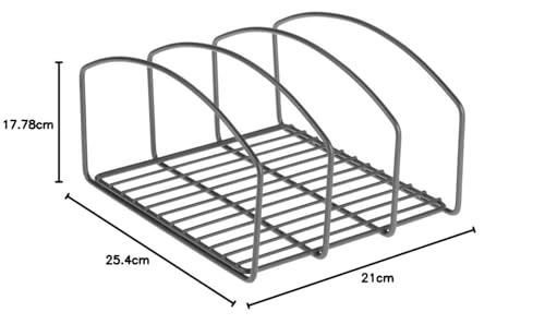 Image of Dish Rack Organizer for Kitchen - 3 Compartment Countertop Dish Drying Rack, Space-Saving Black Iron Dish Drainer Rack, 9.5 x 8 x 7.25 Inches