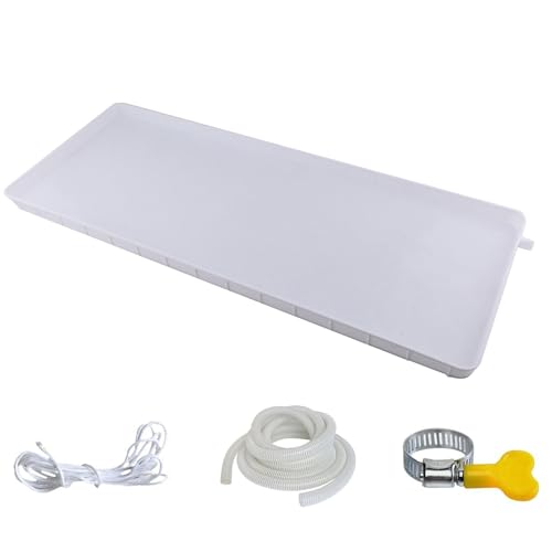 Bandeja Condensados, Bandeja de Goteo de Plástico, Kit Universal de Drenaje para Aire Acondicionado de Ventana con Orificio de Drenaje y Manguera de 3 M, para Aire Acondicionado Split(81.5x33x3cm(32x1