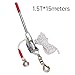 Mingzhe Rope Puller, Heavy Duty Manual Ratchet Rope Cable Puller with Dual Hooks Large Load Capacity Industrial Steel Wire Come Along Winch for Lifting Pulling Towing (1.5T*15meters)