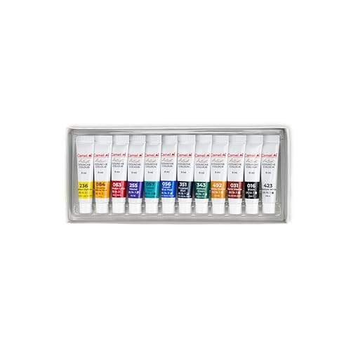 Image of Camel Artist Gouache Colours Assorted Pack of 12 Shades, 9ml Each