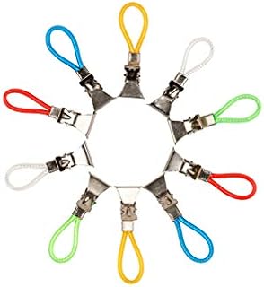 ZEEX Towel Clips Pack of 10 - Multicolour Hanging Hooks for Bathroom Storage & Kitchen Accessories Storage - Hangers with Clips for Hanging Tea Towel, Beach Towel & Bath Towel