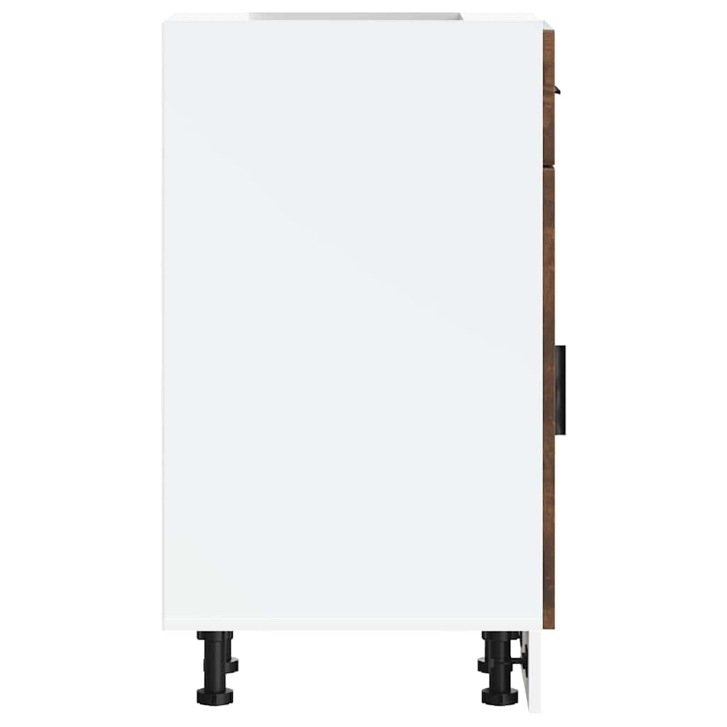 vidaXL Armoire de Cuisine Porto chêne fumé Bois d'ingénierie, Meuble d'évier, Meuble de Cuisine avec tiroir, Meuble de Cuisine à tiroir