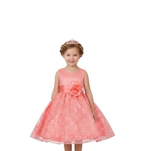 Image of Baby Girl's Poly Satin Flower Net Summer Knee Length Frock Kids Wear Birthday Dress