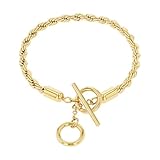 amor Pulsera Cupido Pulsera de Mujer de Acero Inoxidable, 17 y 2 cm, Oro, Viene en Caja de Regalo de Joyería, 2038277