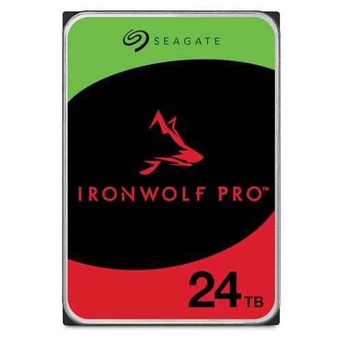 Seagate IronWolf Pro 24TB Enterprise NAS Internal HDD Hard Drive – CMR 3.5 Inch SATA 6Gb/s 7200 RPM 512MB Cache for RAID Network Attached Storage, Rescue Services (ST24000NT002)